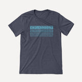 Heather Midnight Navy tee featuring NativeMade's Chattanooga Fade design