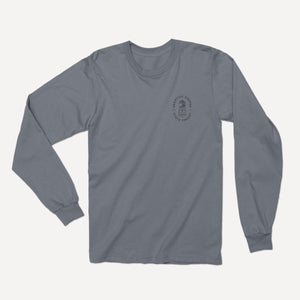 Prentice Cooper State Forest design on a Bella Canvas Heather Slate longsleeve
