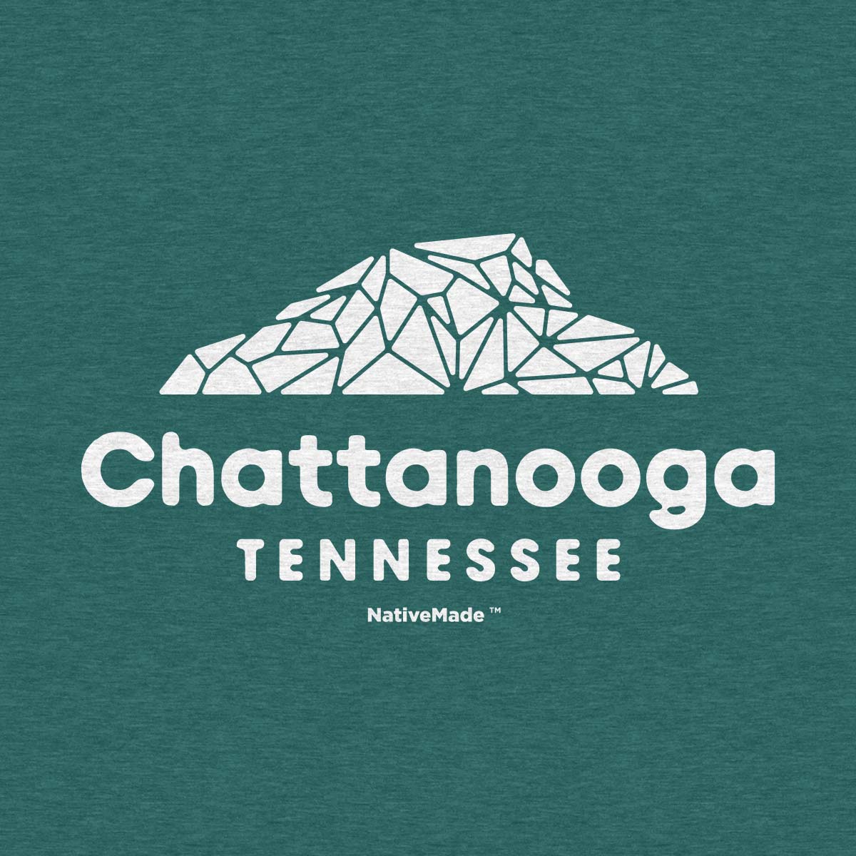 Closeup of our Chattanooga Snapchat Tee featuring an abstract version of Lookout Mountain
